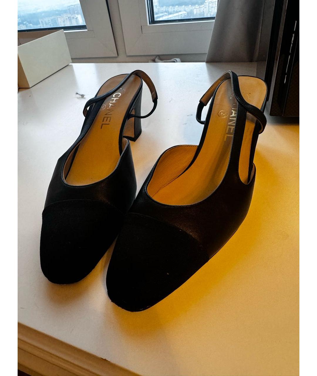 CHANEL Черные кожаные туфли, фото 2