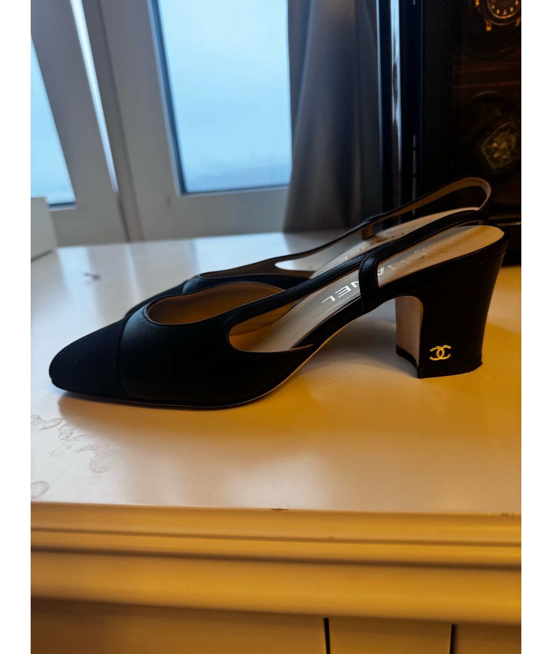 CHANEL Черные кожаные туфли, фото 5