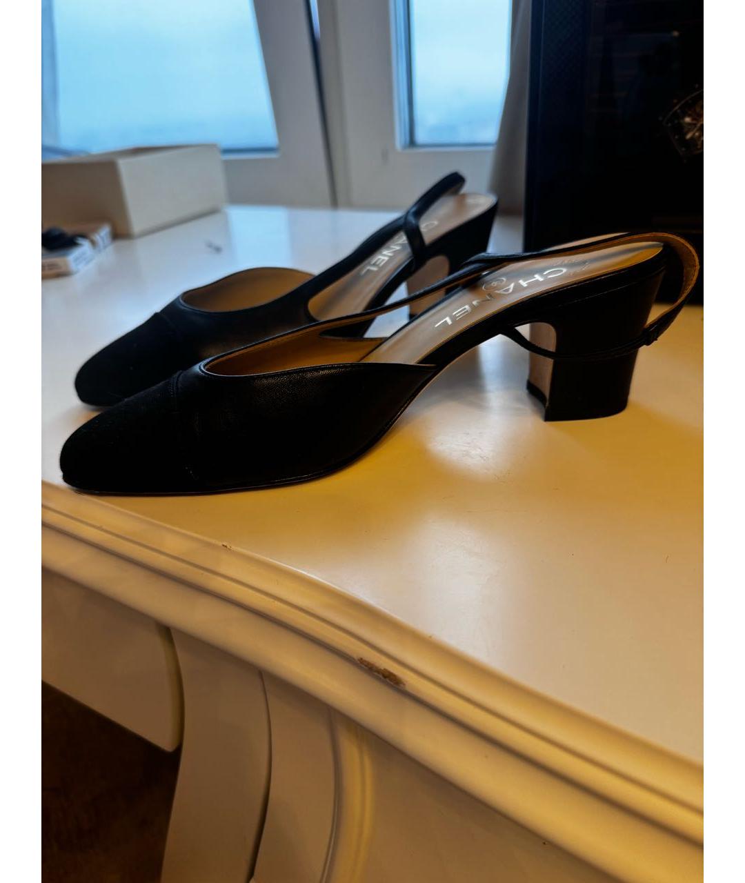 CHANEL Черные кожаные туфли, фото 4