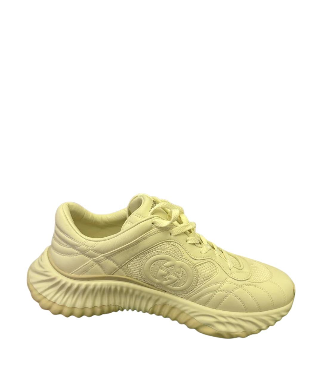 GUCCI Белые кожаные низкие кроссовки / кеды, фото 1