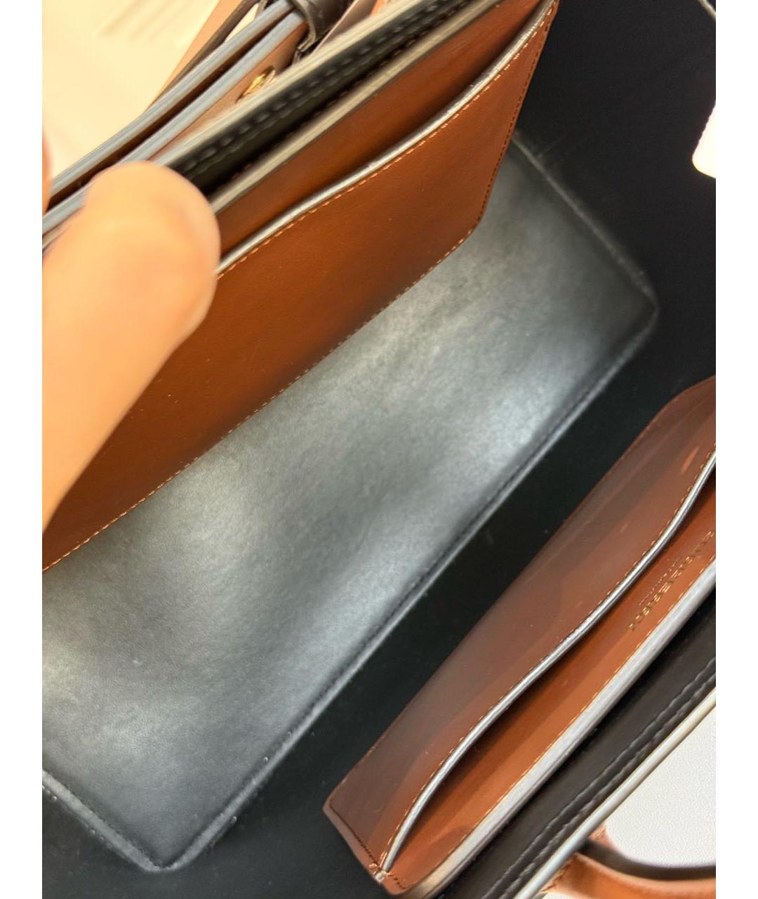 BURBERRY Коричневая кожаная сумка тоут, фото 4