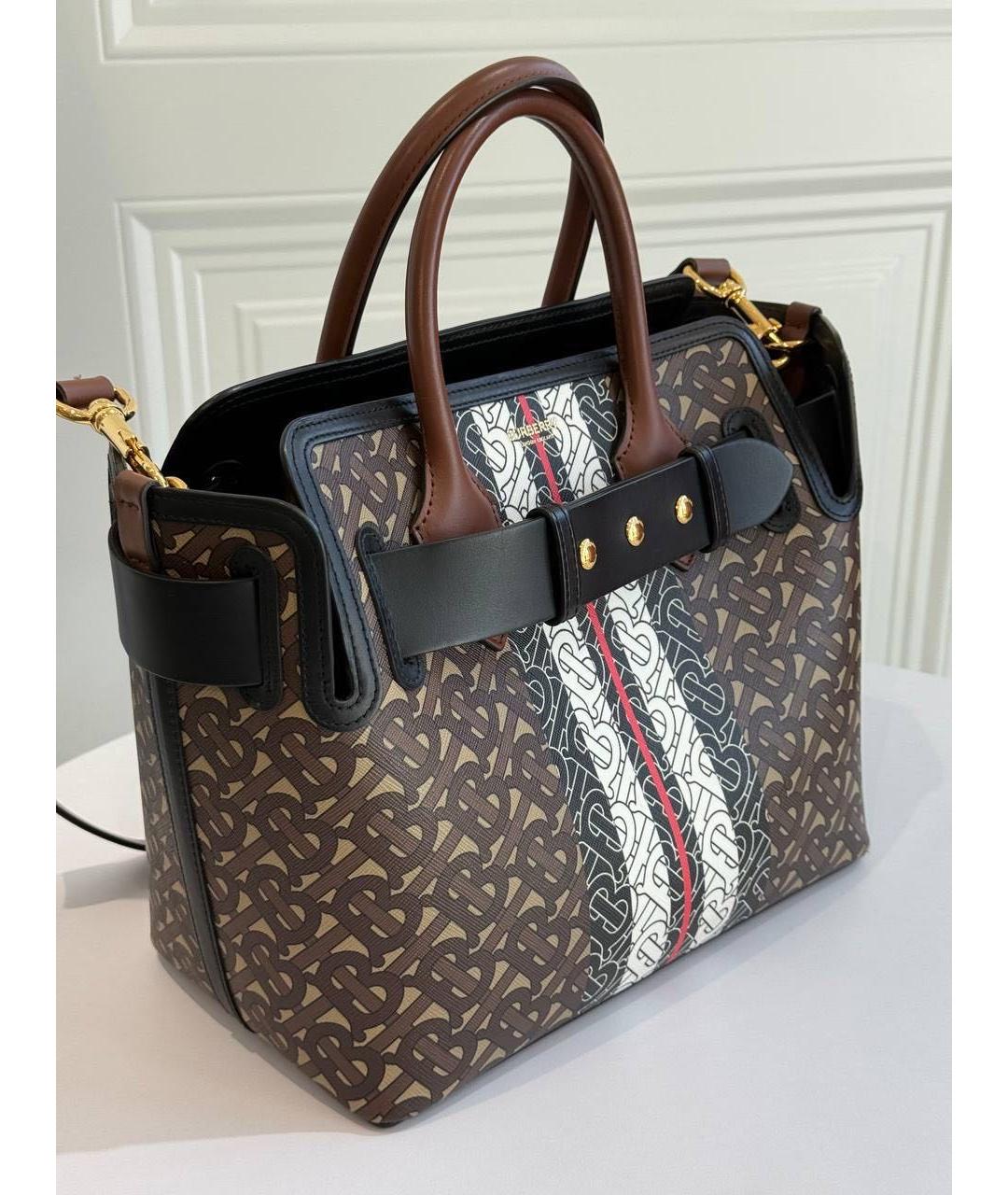 BURBERRY Коричневая кожаная сумка тоут, фото 2