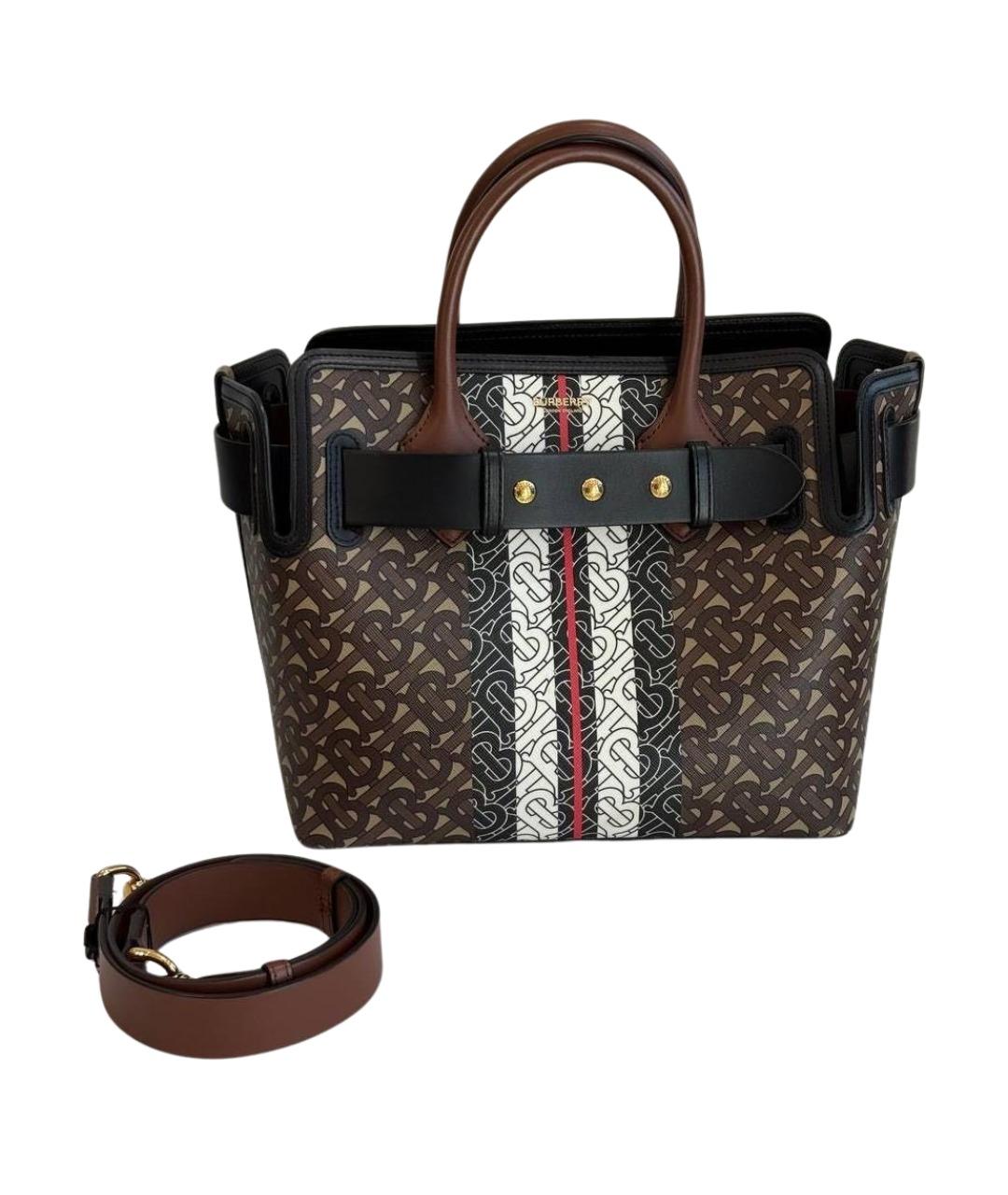 BURBERRY Коричневая кожаная сумка тоут, фото 1