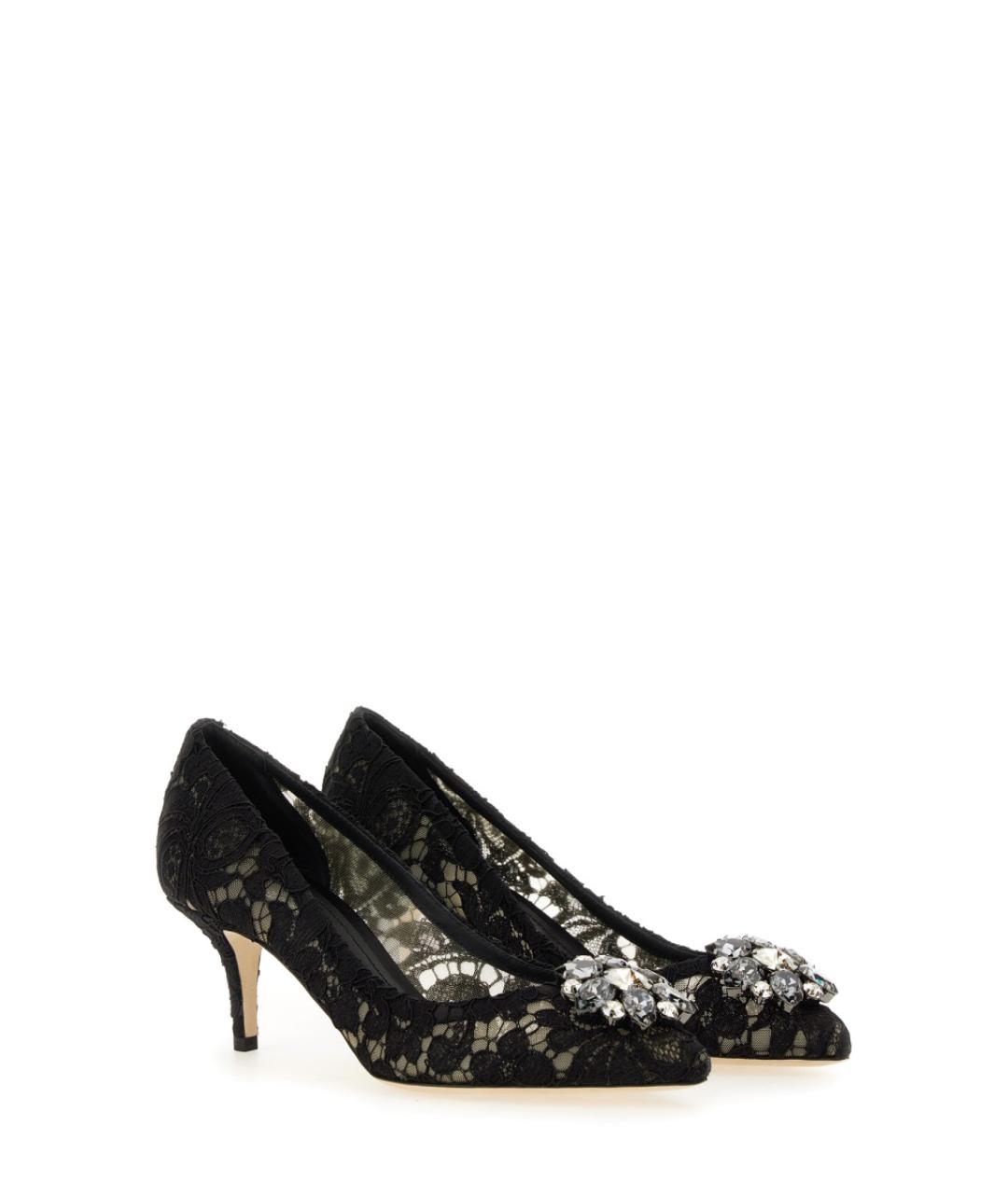 DOLCE&GABBANA Черные текстильные туфли, фото 2