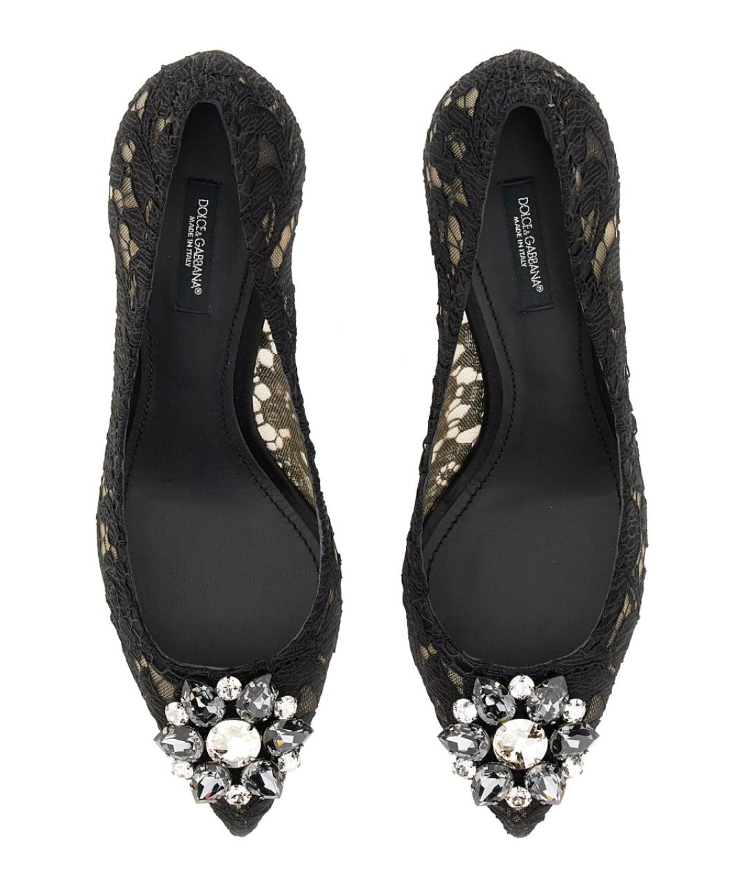 DOLCE&GABBANA Черные текстильные туфли, фото 4