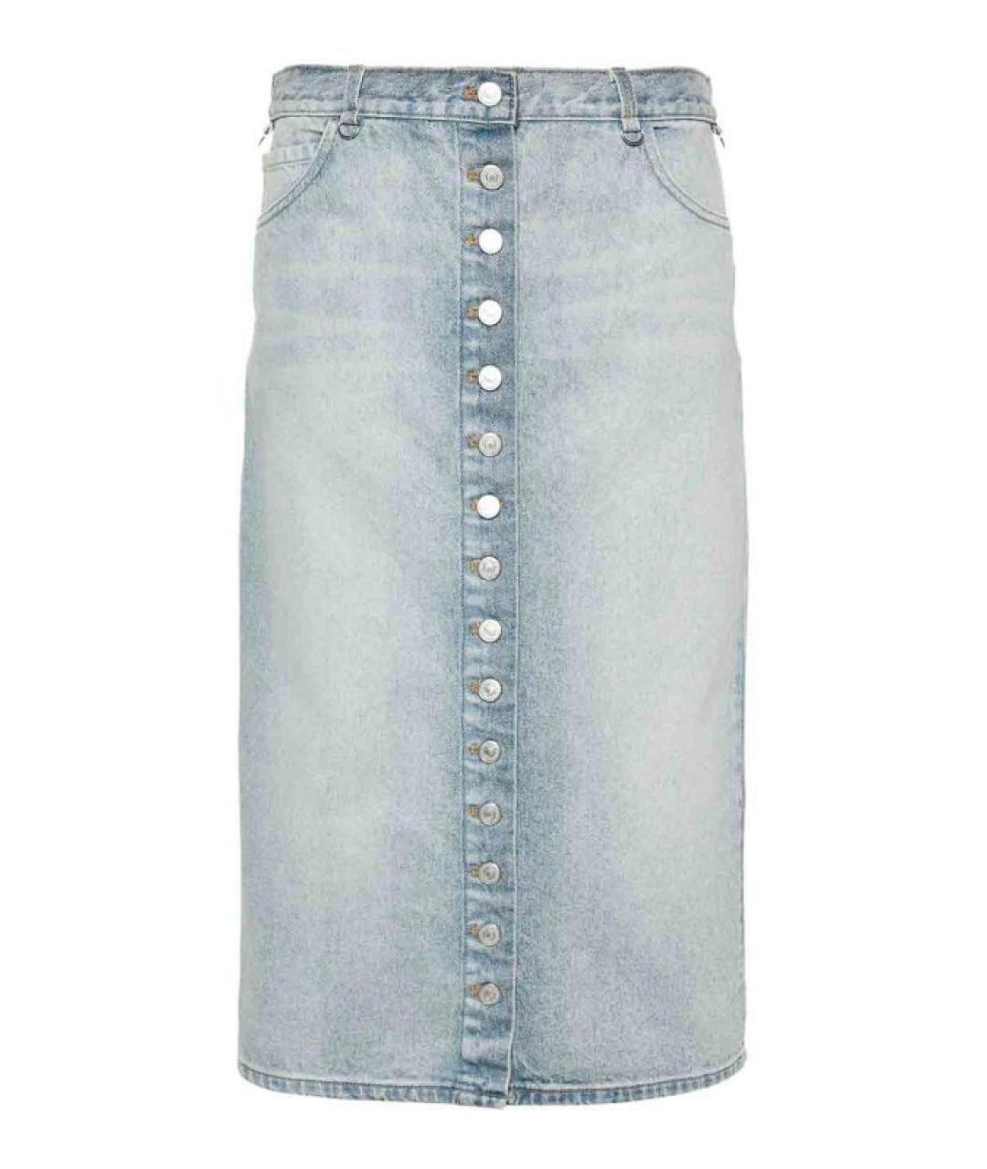 COURREGES Голубая хлопковая юбка миди, фото 1