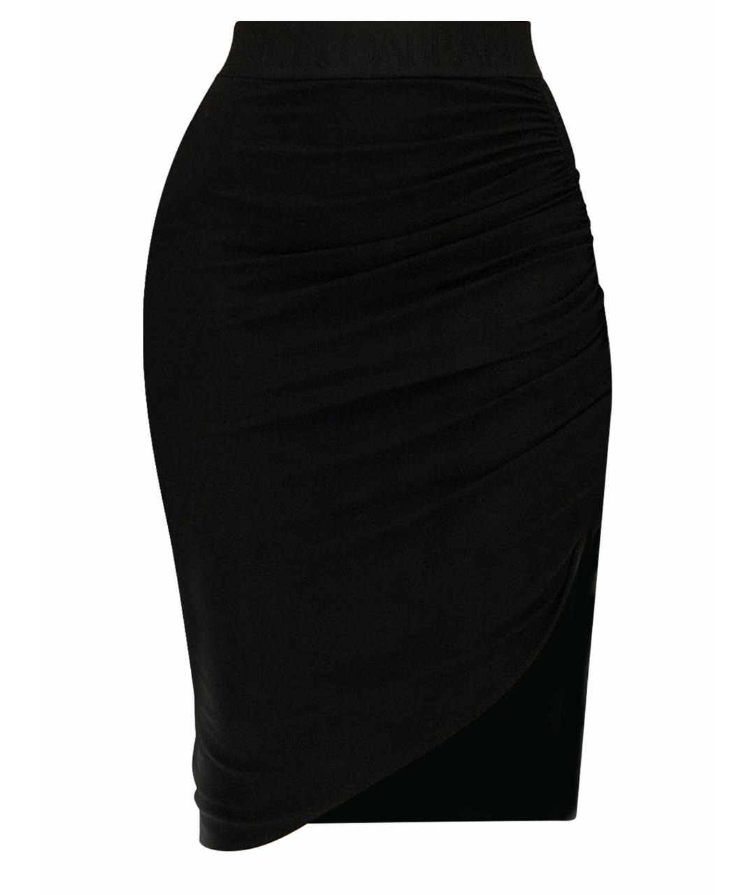 DOLCE&GABBANA Черная вискозная юбка миди, фото 1