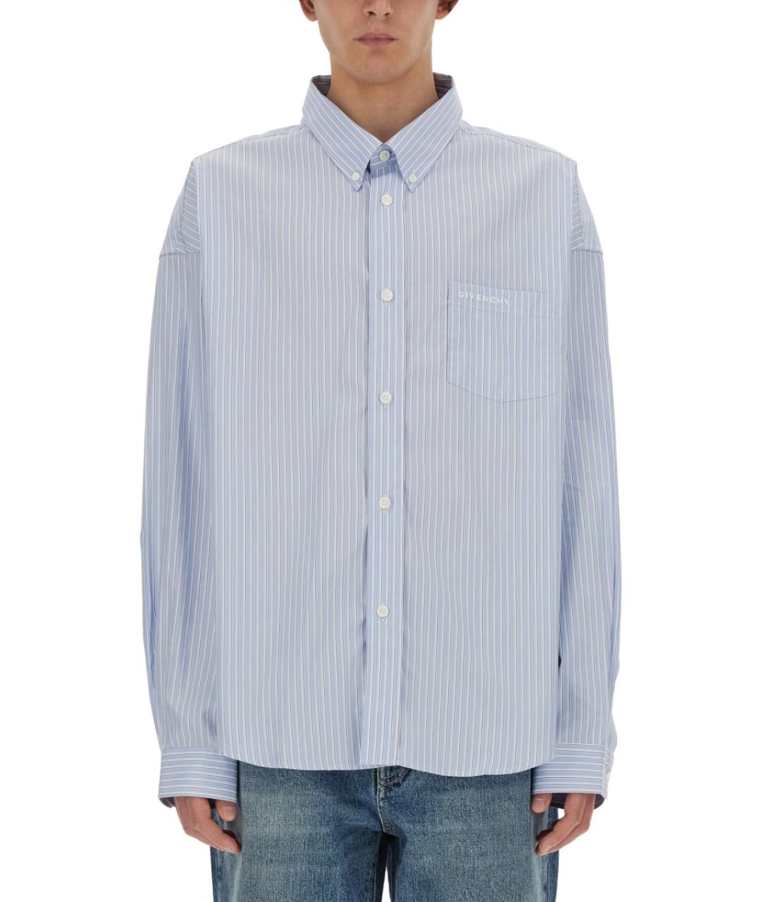 GIVENCHY Голубая хлопковая кэжуал рубашка, фото 2
