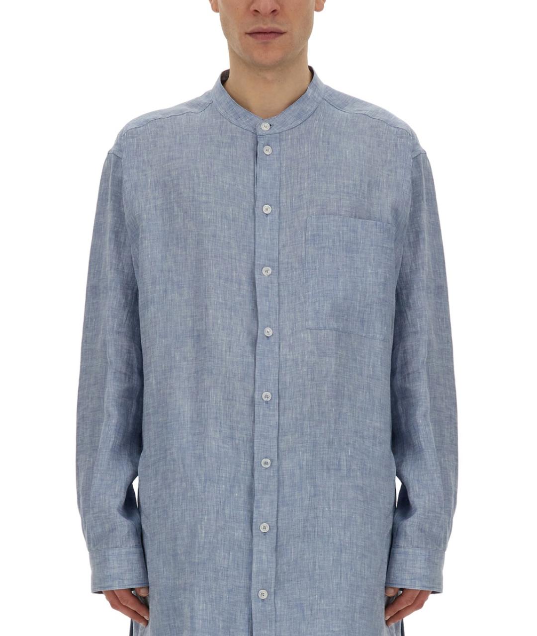 DOLCE&GABBANA Голубая льняная кэжуал рубашка, фото 2