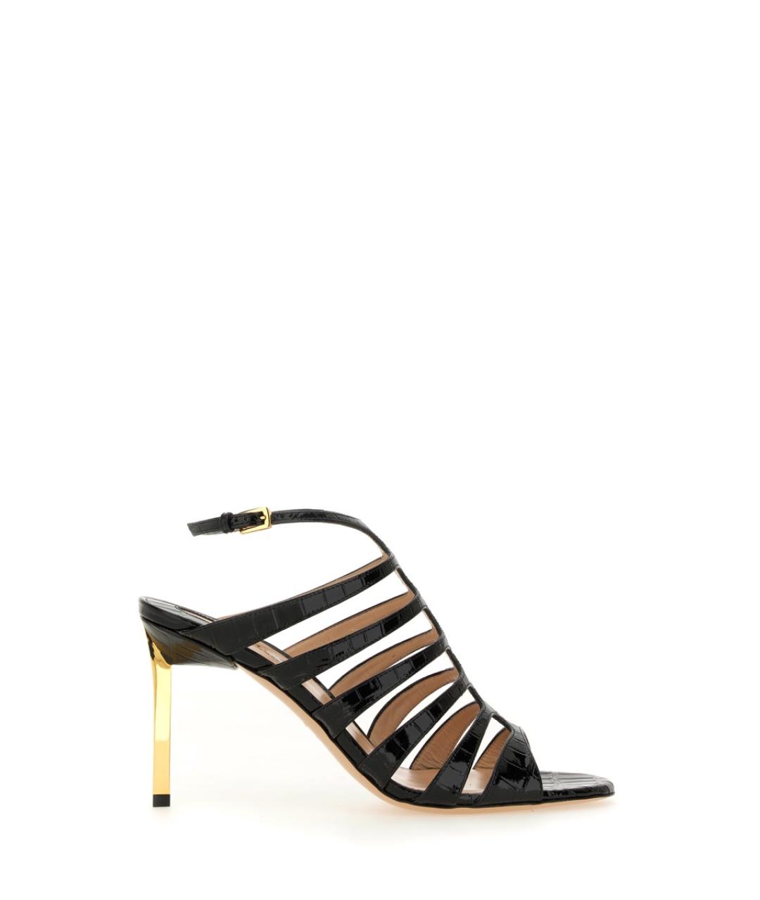 TOM FORD Черные кожаные сандалии, фото 1