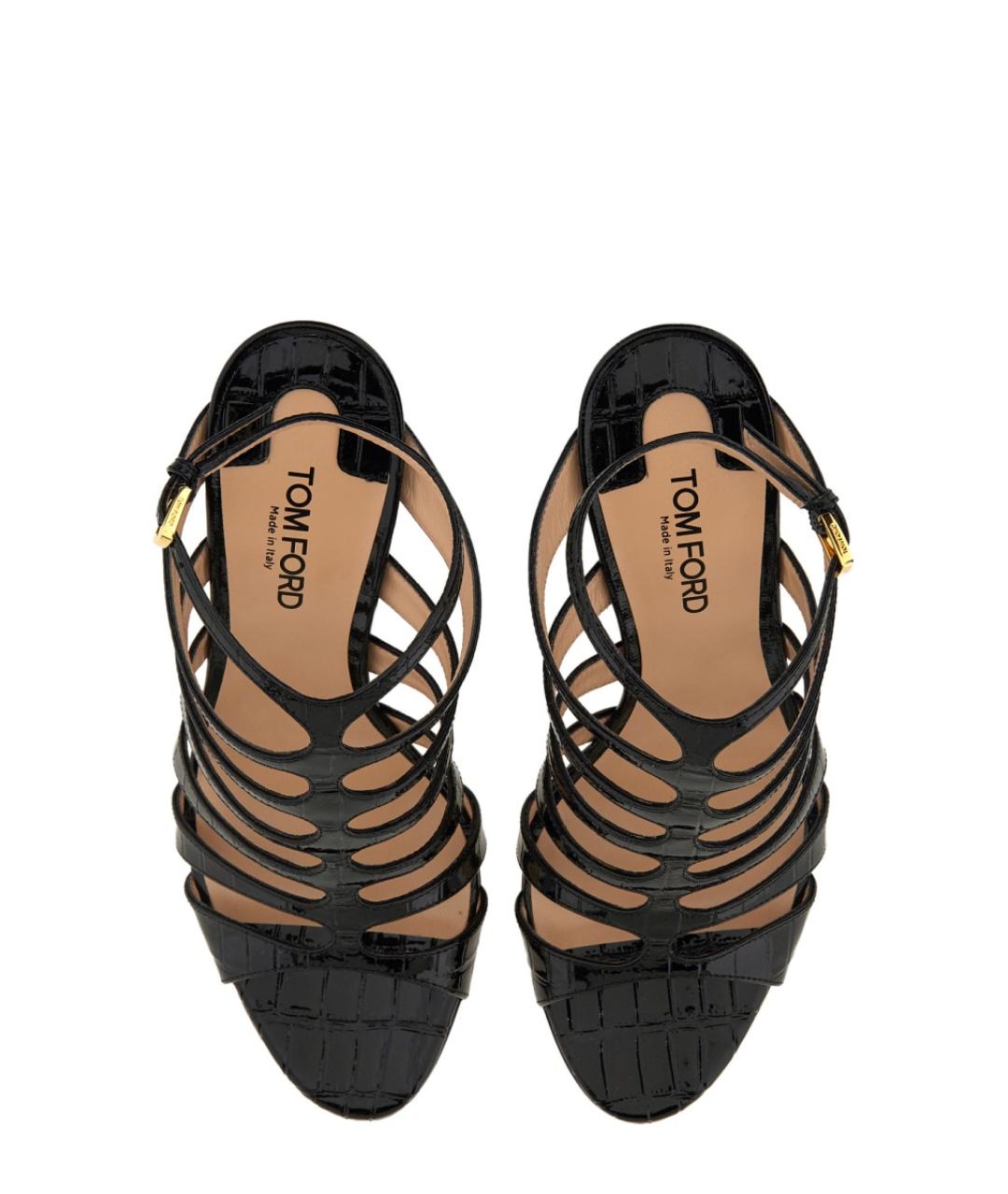 TOM FORD Черные кожаные сандалии, фото 5