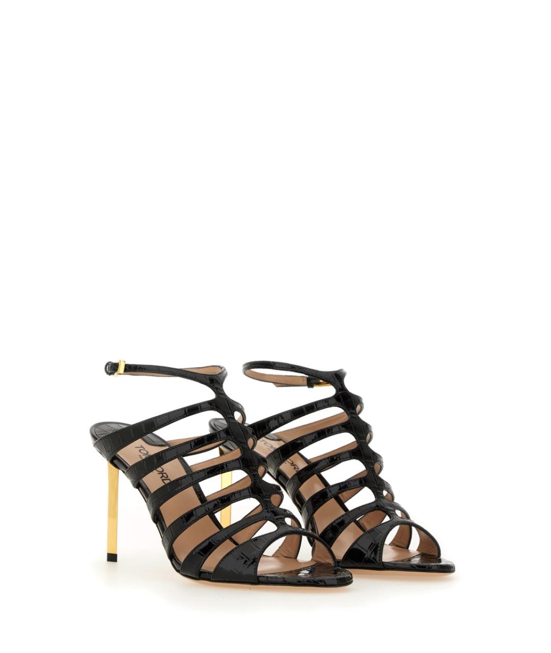 TOM FORD Черные кожаные сандалии, фото 2