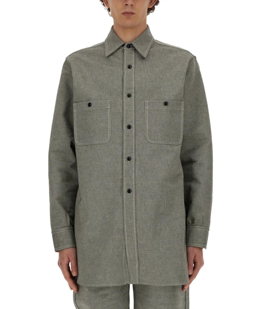 MAISON MARGIELA Серая хлопковая кэжуал рубашка, фото 2