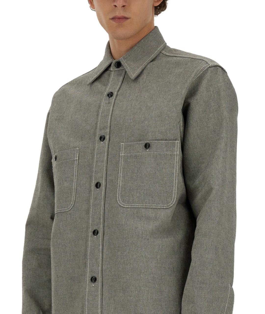 MAISON MARGIELA Серая хлопковая кэжуал рубашка, фото 5