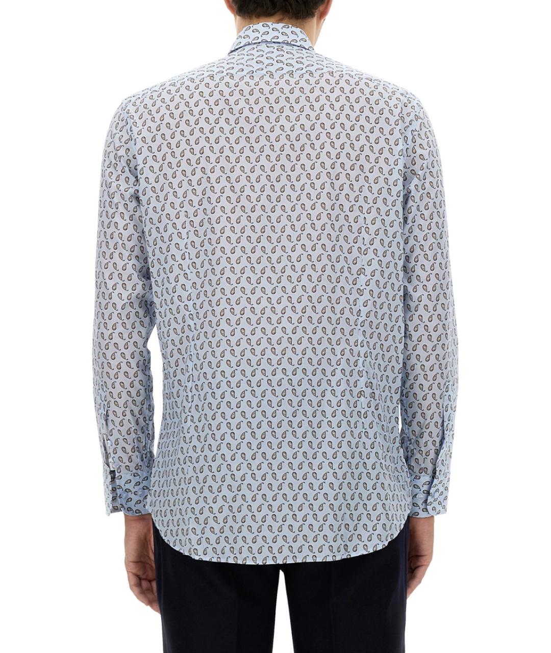 ETRO Голубая хлопковая кэжуал рубашка, фото 4