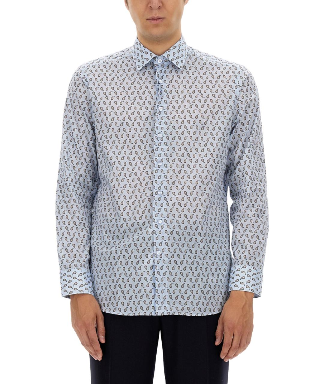 ETRO Голубая хлопковая кэжуал рубашка, фото 2