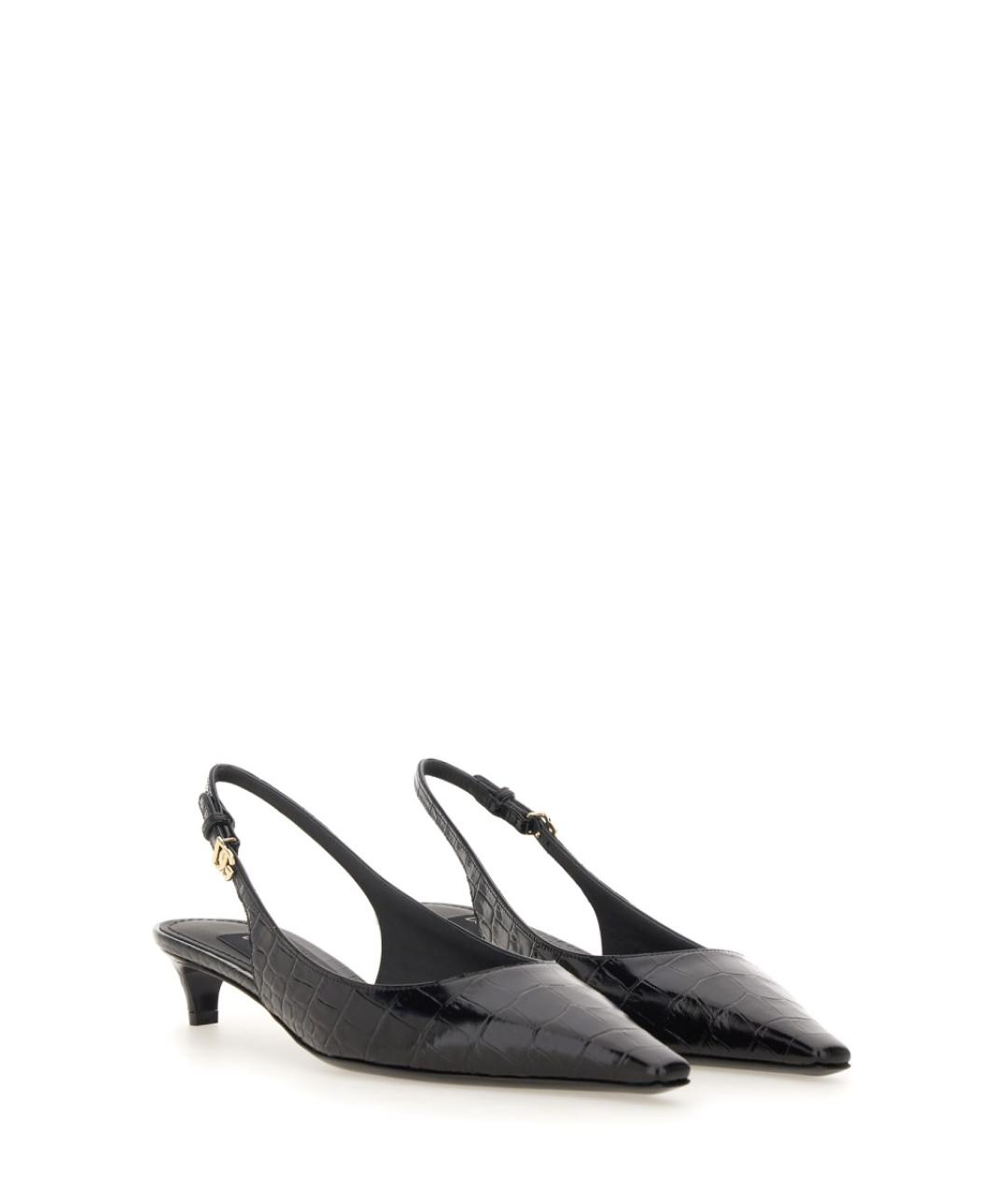 DOLCE&GABBANA Черные кожаные туфли, фото 2