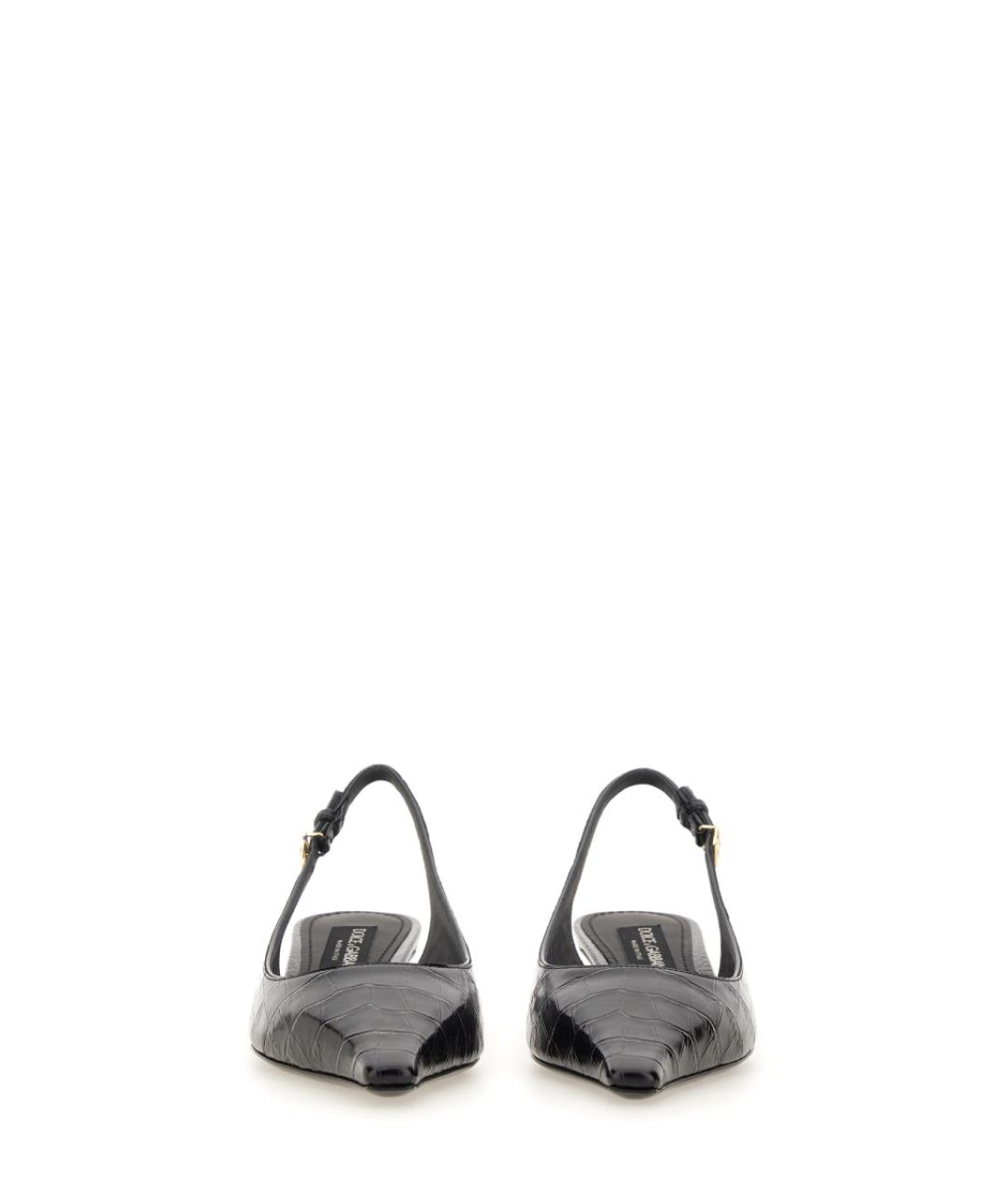 DOLCE&GABBANA Черные кожаные туфли, фото 4