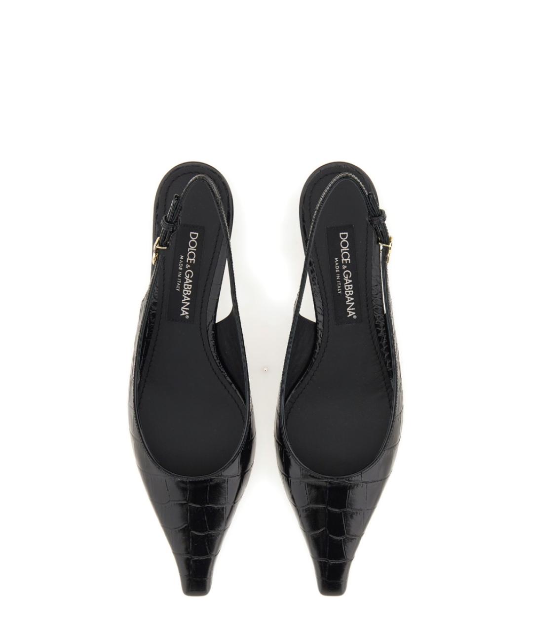 DOLCE&GABBANA Черные кожаные туфли, фото 5