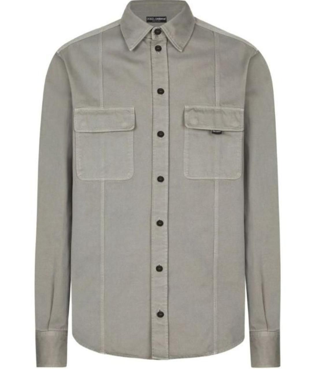 DOLCE&GABBANA Хаки хлопковая кэжуал рубашка, фото 1