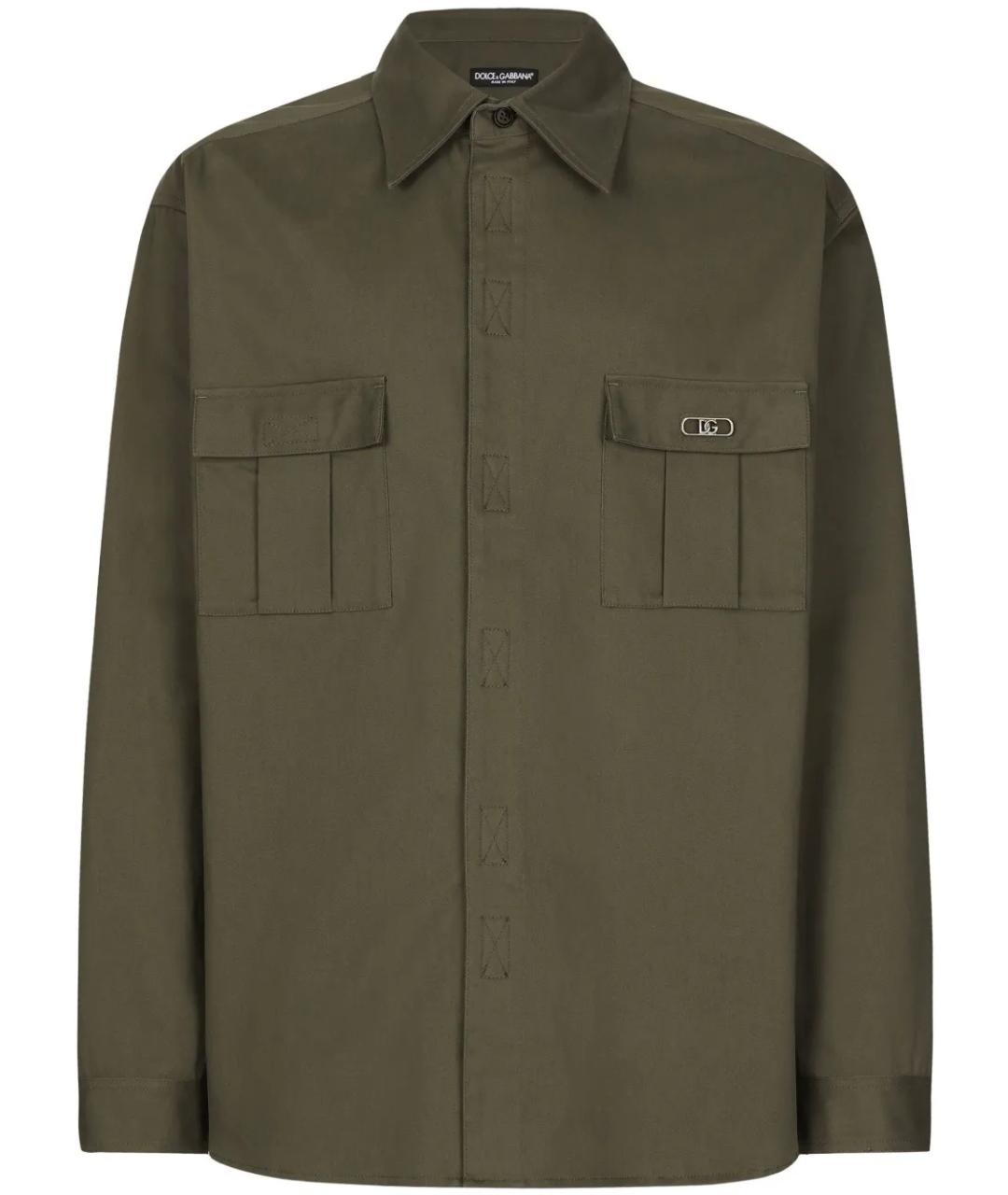 DOLCE&GABBANA Зеленая хлопковая кэжуал рубашка, фото 1