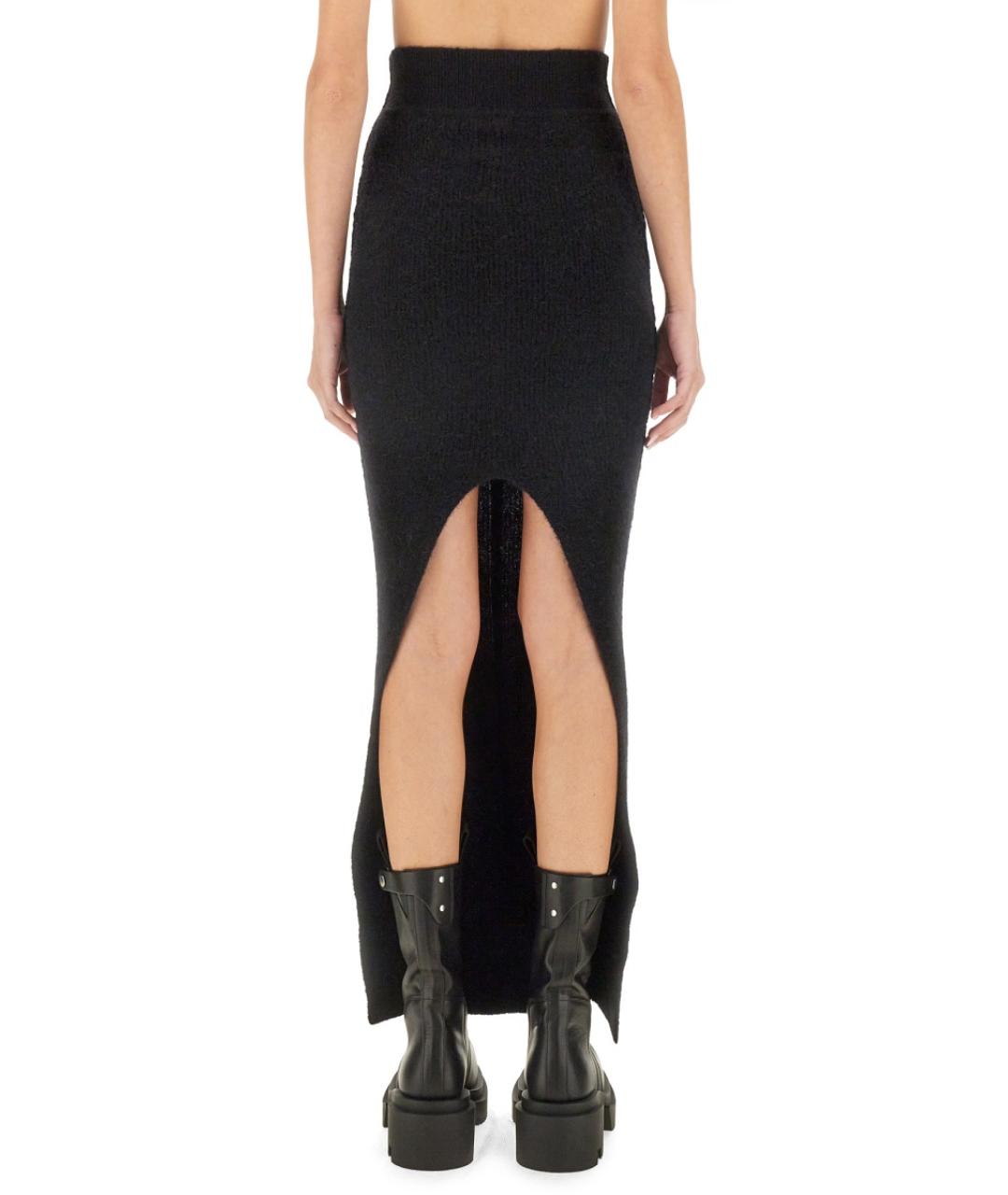 RICK OWENS Черная атласная юбка мини, фото 4