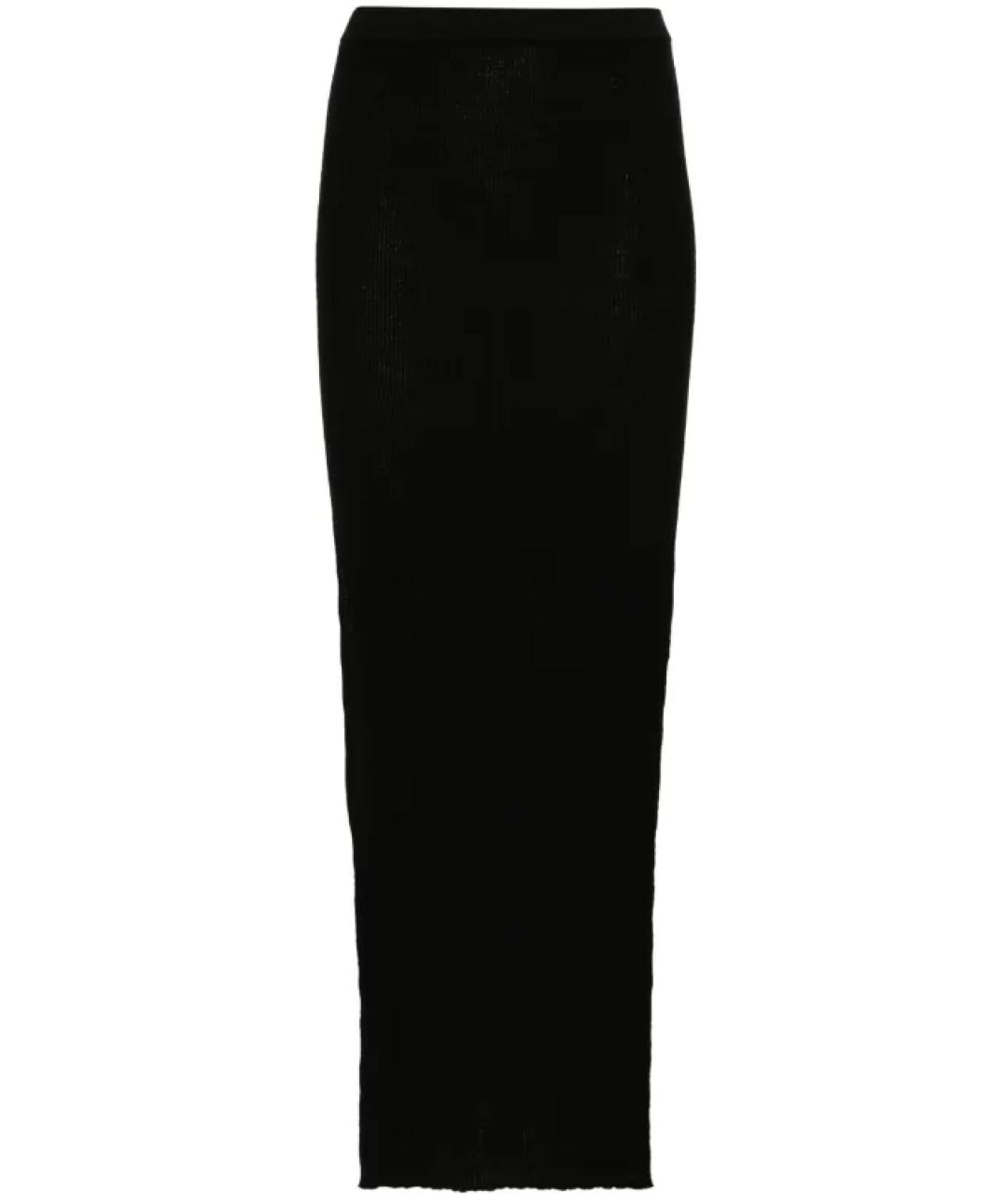 RICK OWENS Черная атласная юбка мини, фото 1