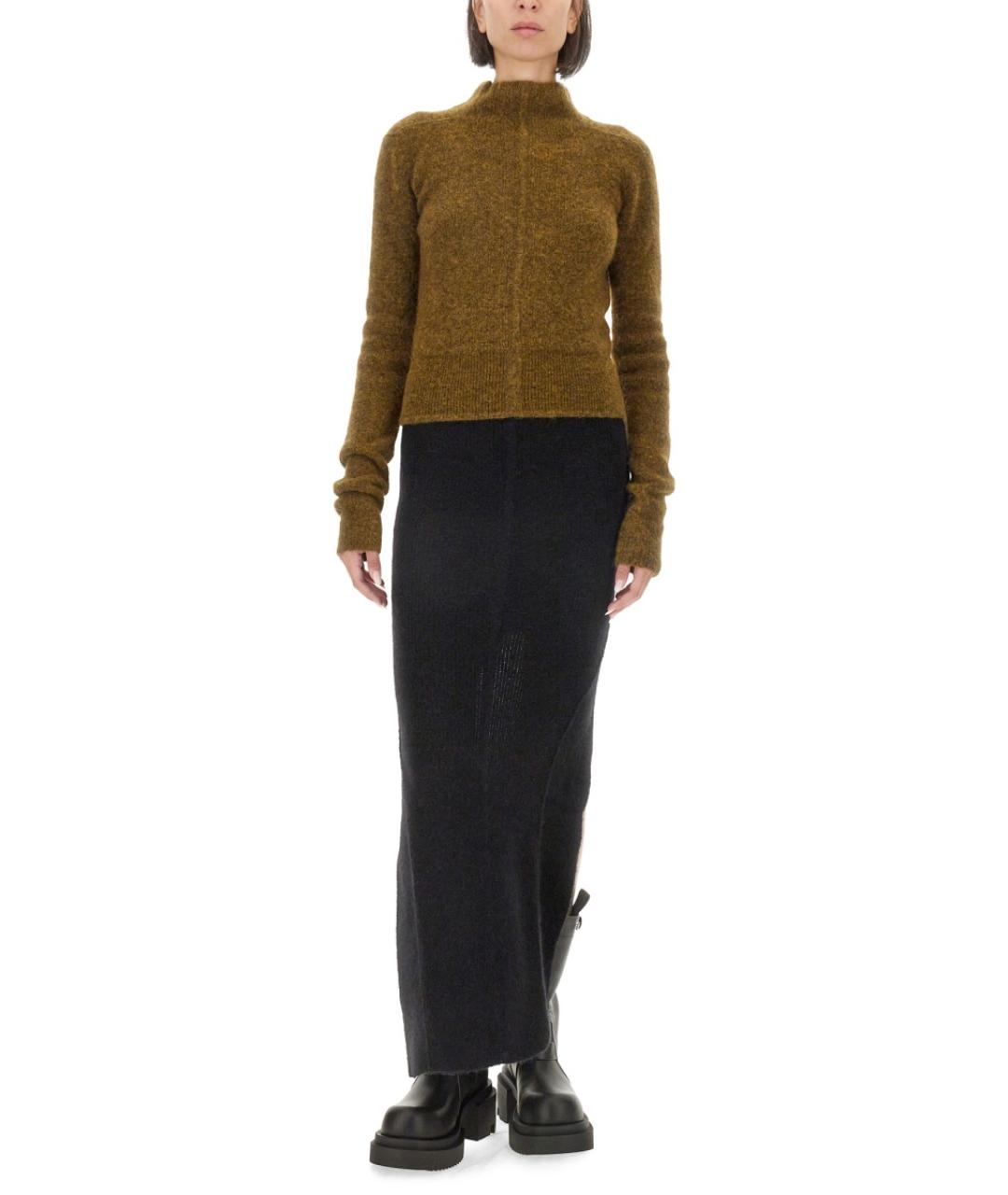 RICK OWENS Черная атласная юбка мини, фото 3