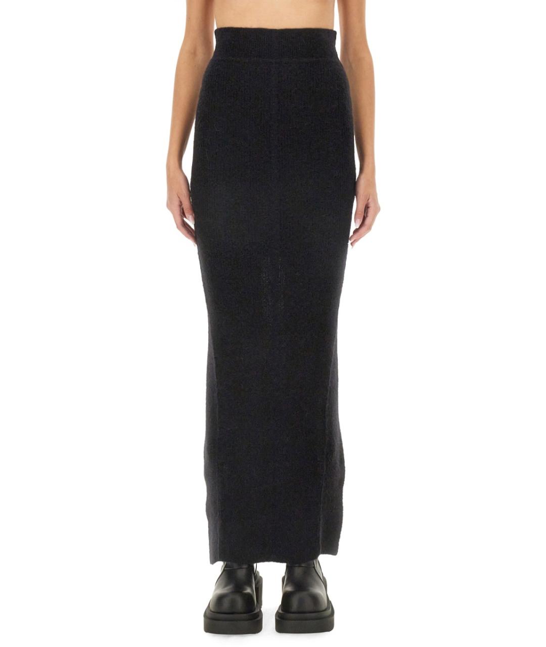 RICK OWENS Черная атласная юбка мини, фото 2