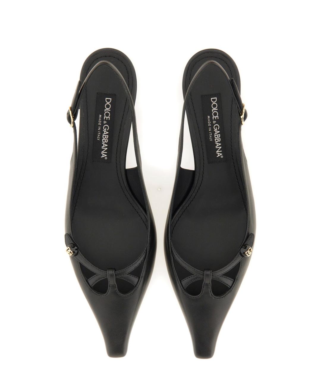 DOLCE&GABBANA Черные кожаные туфли, фото 5