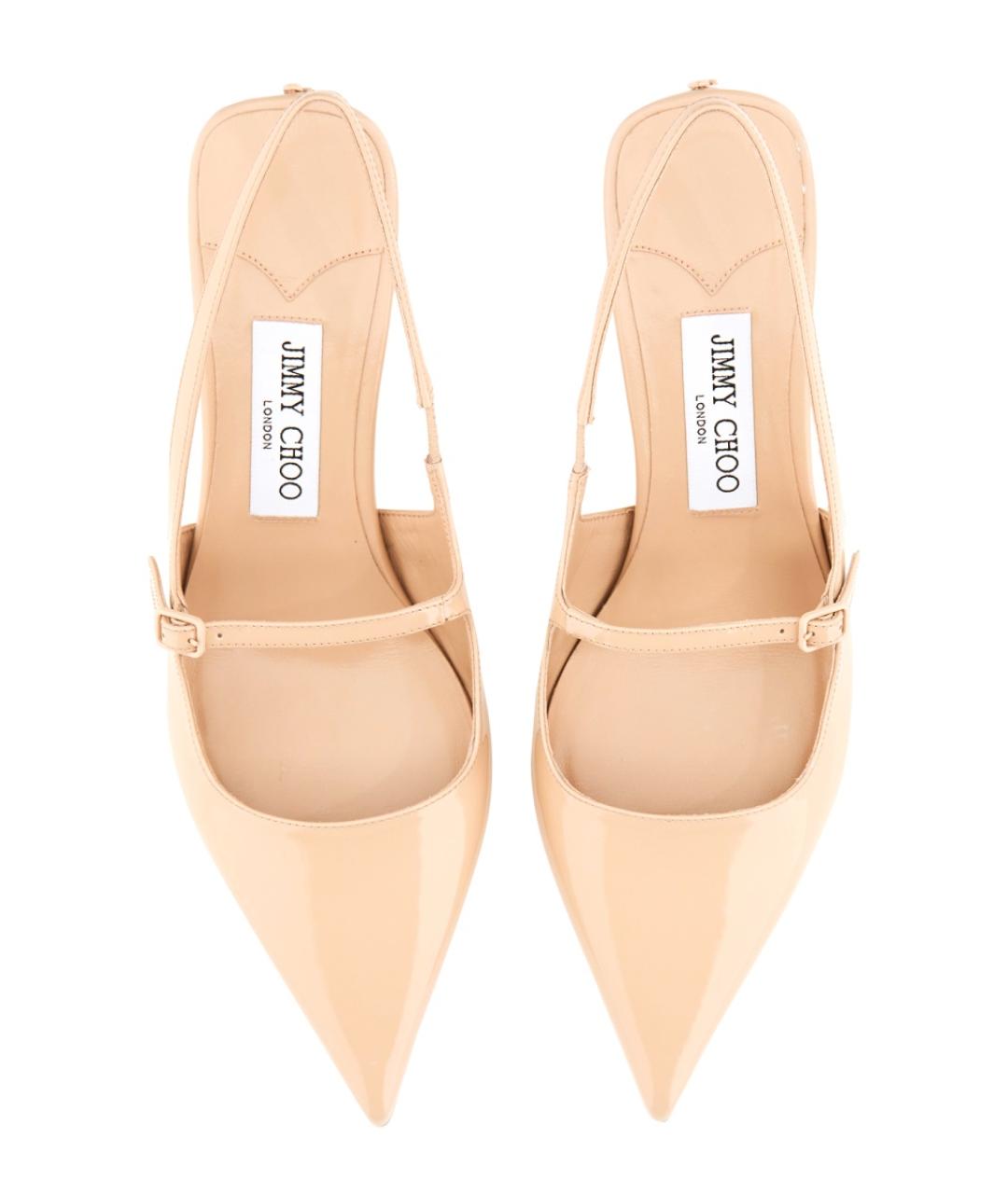 JIMMY CHOO Бежевые кожаные туфли, фото 5