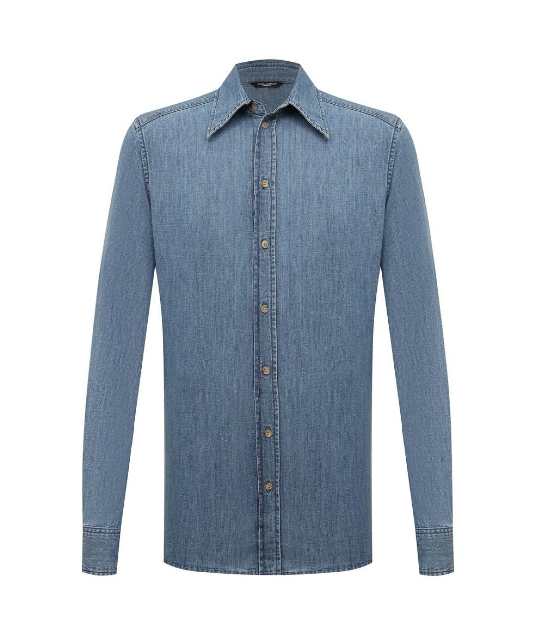 DOLCE&GABBANA Синяя хлопковая кэжуал рубашка, фото 1