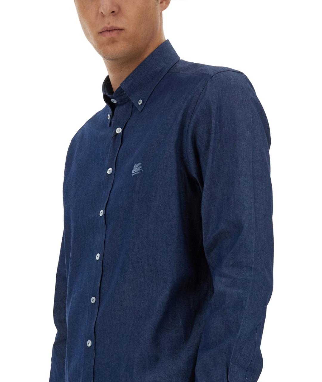 ETRO Синяя хлопковая кэжуал рубашка, фото 5