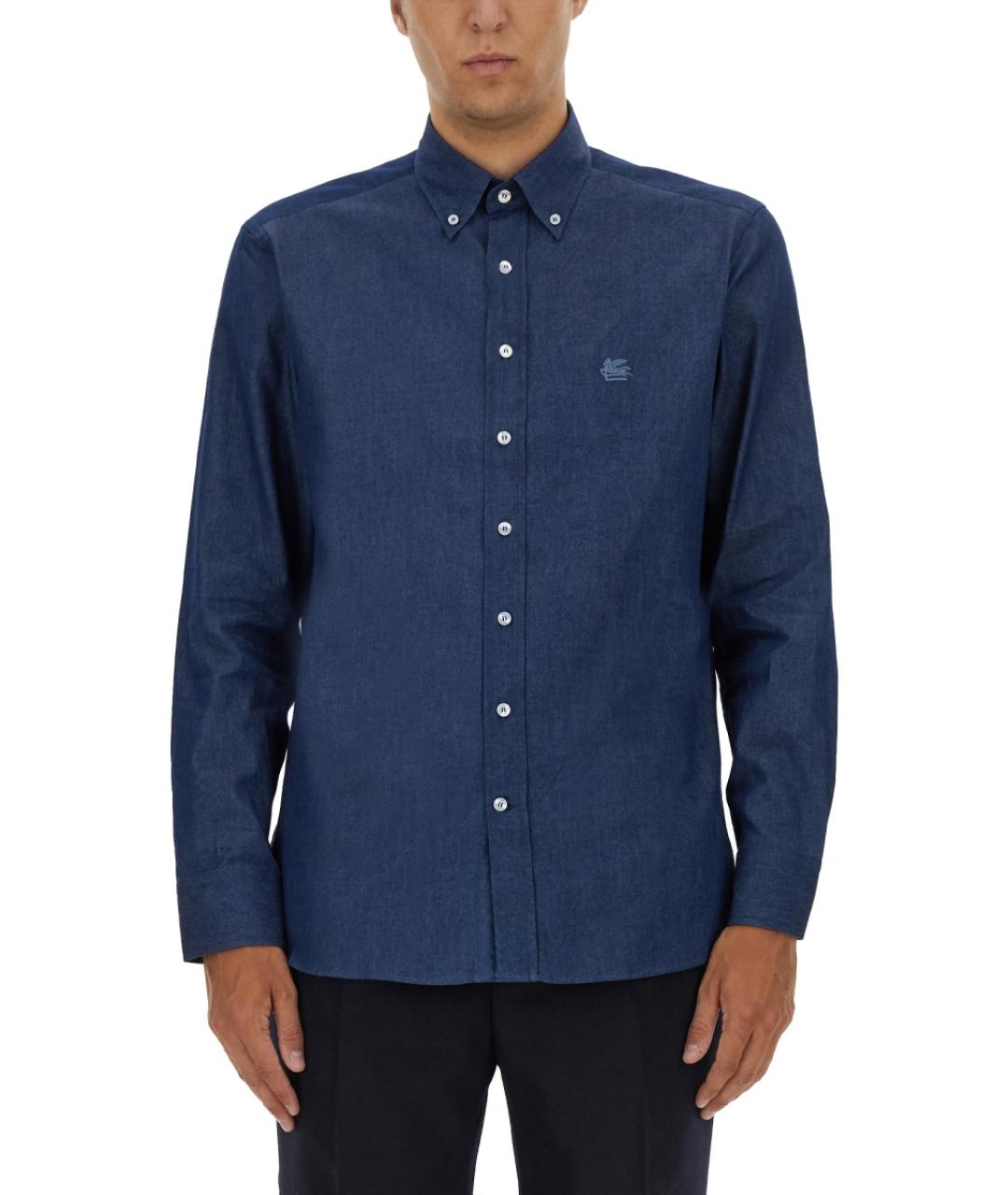 ETRO Синяя хлопковая кэжуал рубашка, фото 2