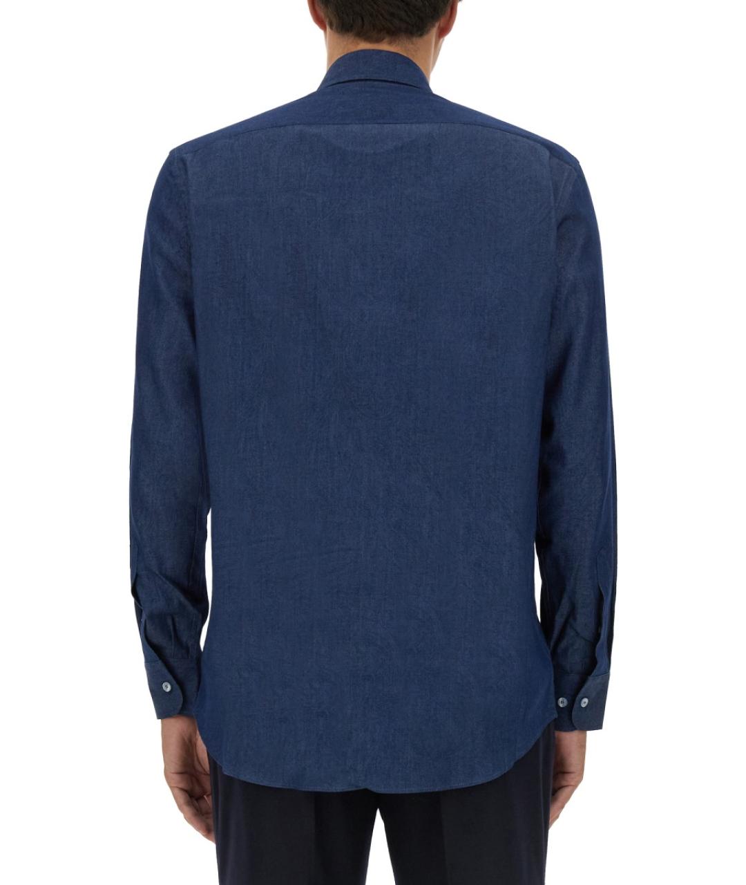 ETRO Синяя хлопковая кэжуал рубашка, фото 4