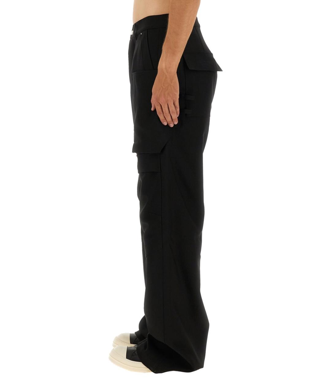RICK OWENS Черные шерстяные повседневные брюки, фото 4