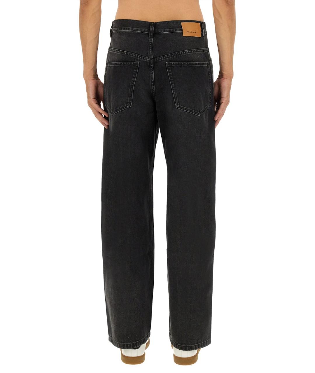 ISABEL MARANT Черные хлопковые прямые джинсы, фото 5
