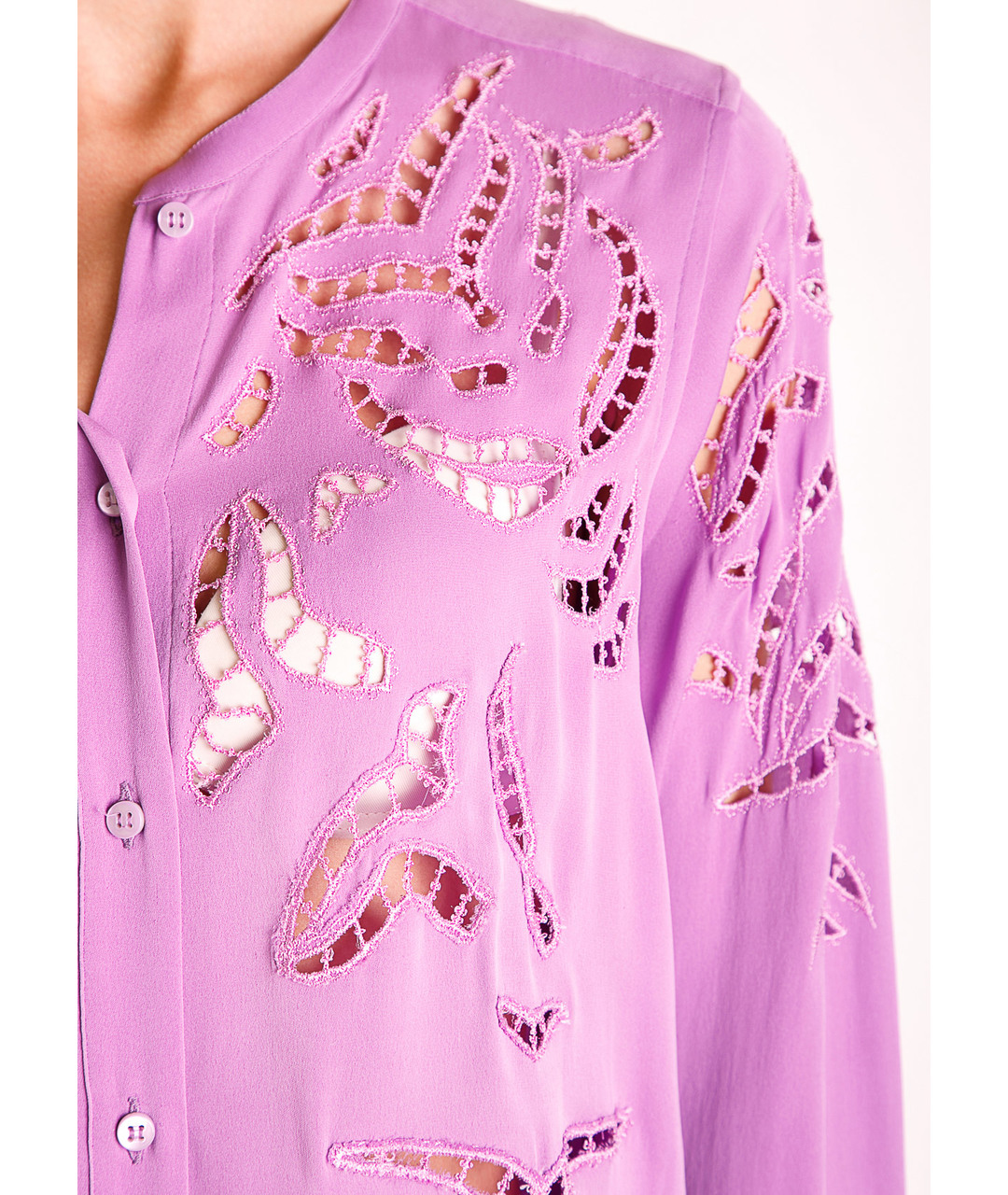 ERMANNO SCERVINO Фиолетовая шелковая рубашка, фото 4