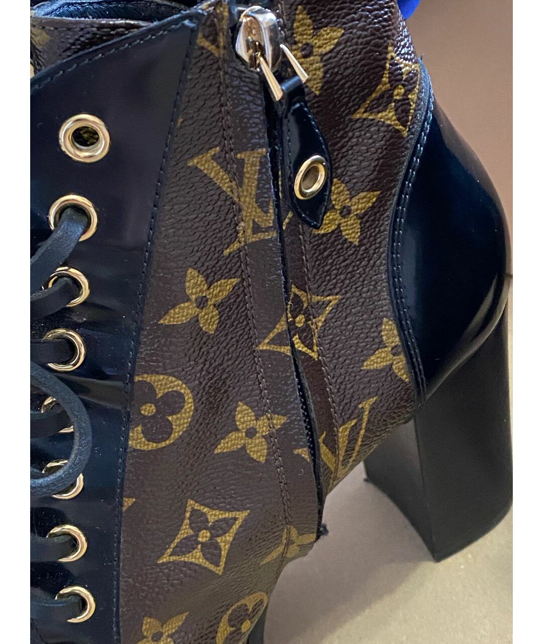 LOUIS VUITTON Коричневые кожаные ботильоны, фото 5