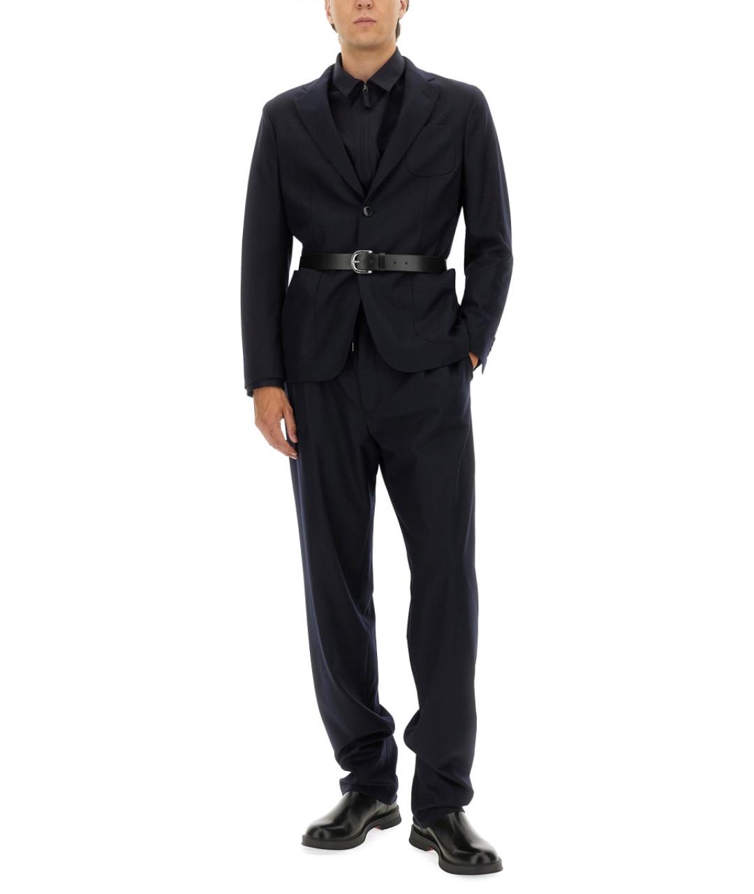 GIORGIO ARMANI Синяя хлопковая кэжуал рубашка, фото 3