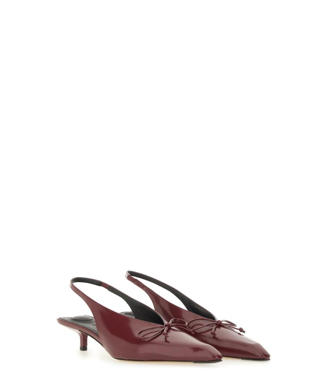 JACQUEMUS Бордовые кожаные туфли, фото 2