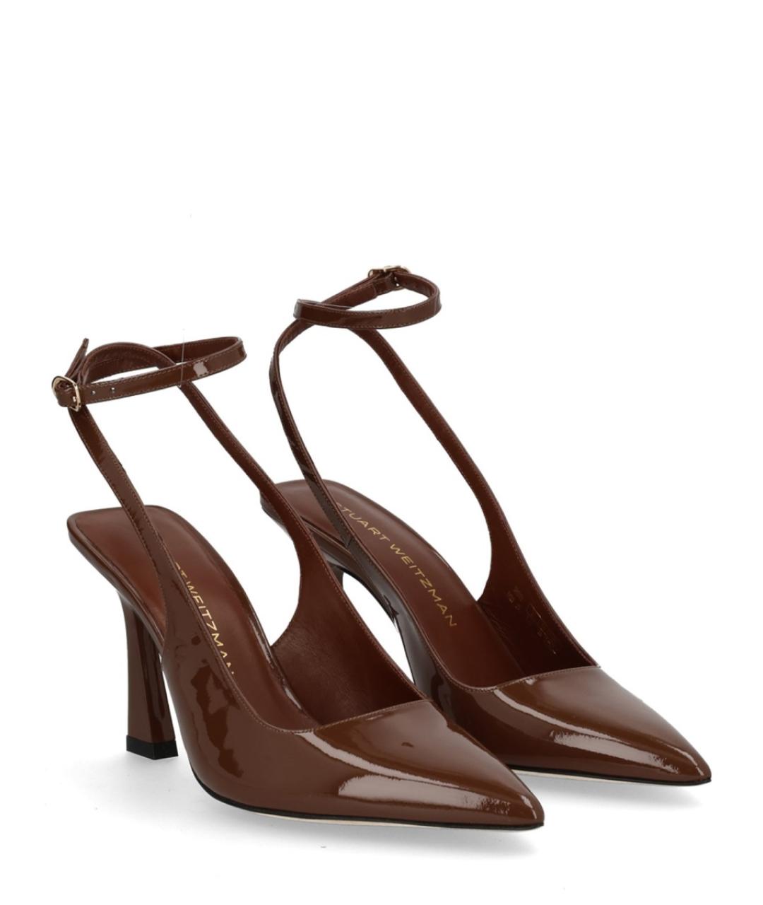 STUART WEITZMAN Коричневые кожаные туфли, фото 2