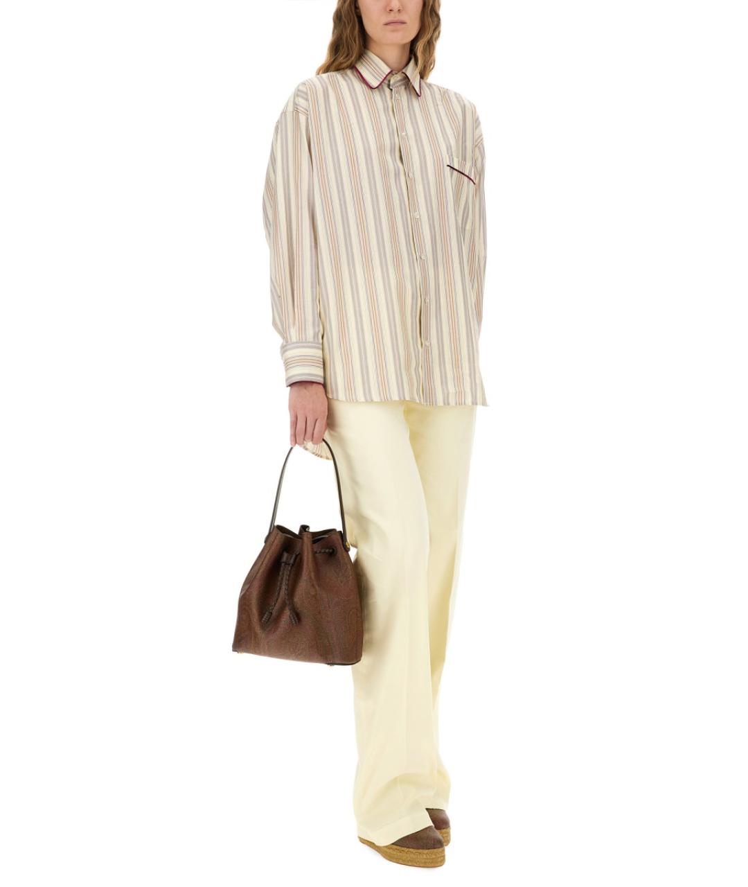 ETRO Белые хлопковые джинсы клеш, фото 2