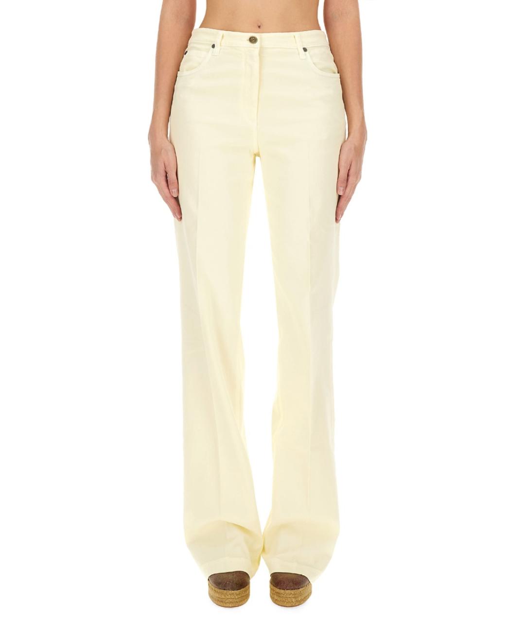 ETRO Белые хлопковые джинсы клеш, фото 5