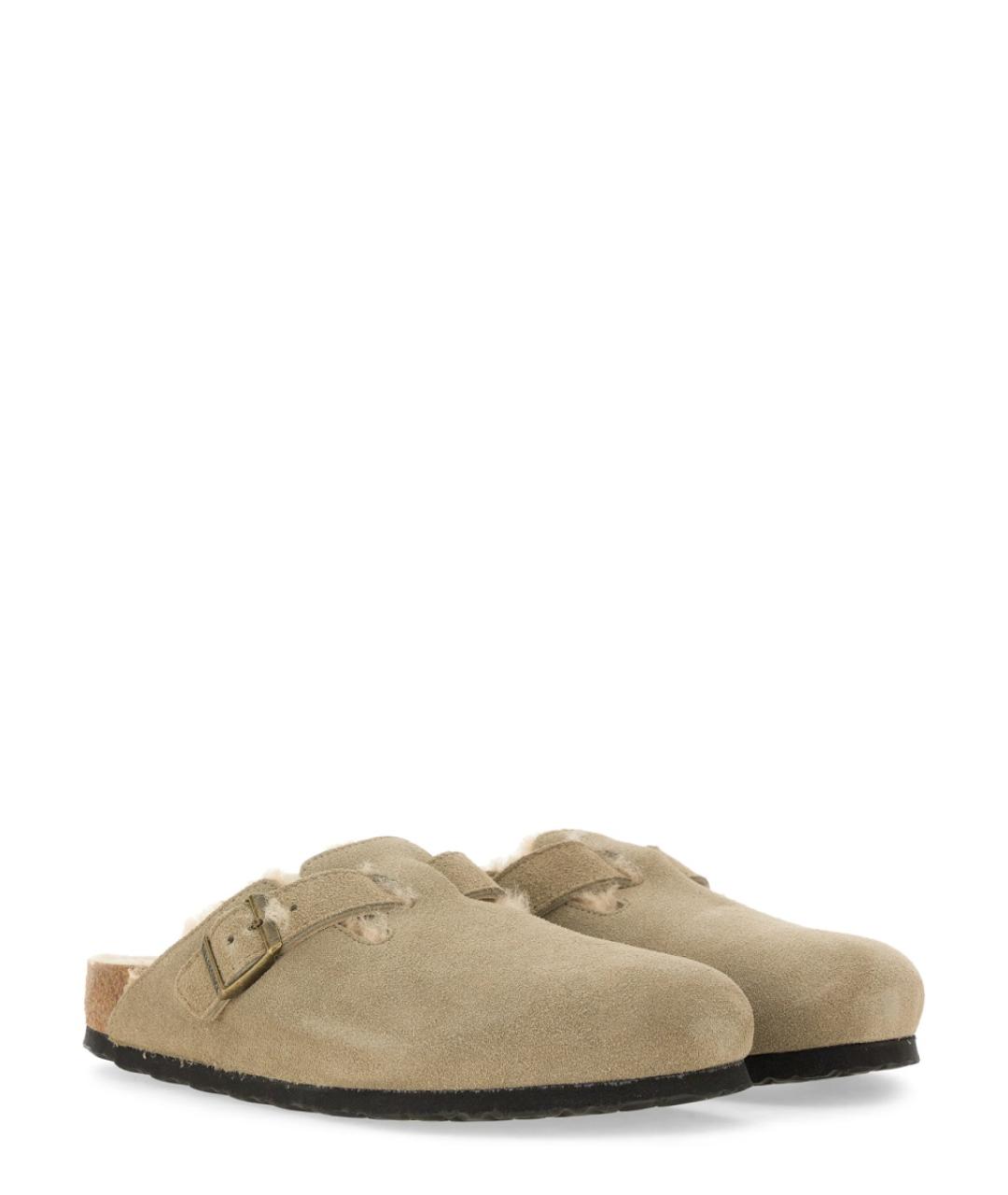 BIRKENSTOCK Бежевые кожаные сандалии, фото 2