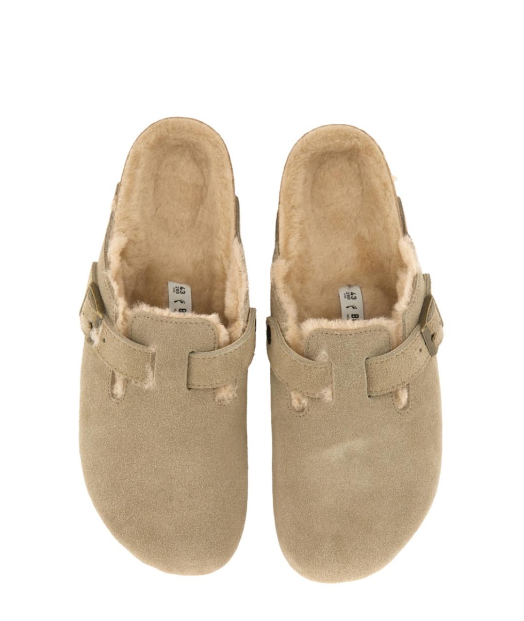 BIRKENSTOCK Бежевые кожаные сандалии, фото 5