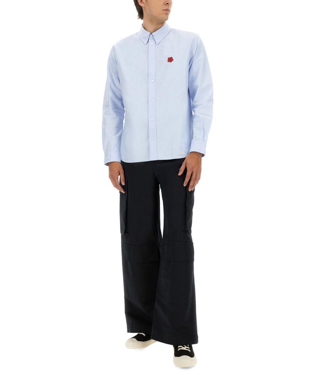 KENZO Голубая хлопковая кэжуал рубашка, фото 3