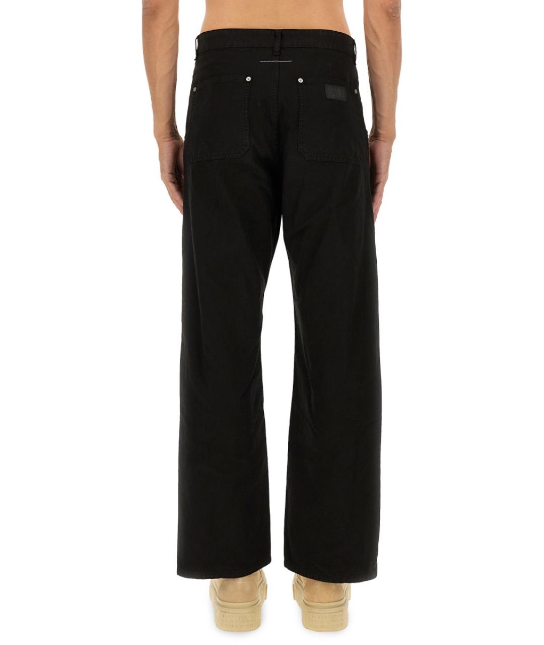 MM6 MAISON MARGIELA Черные хлопковые повседневные брюки, фото 4