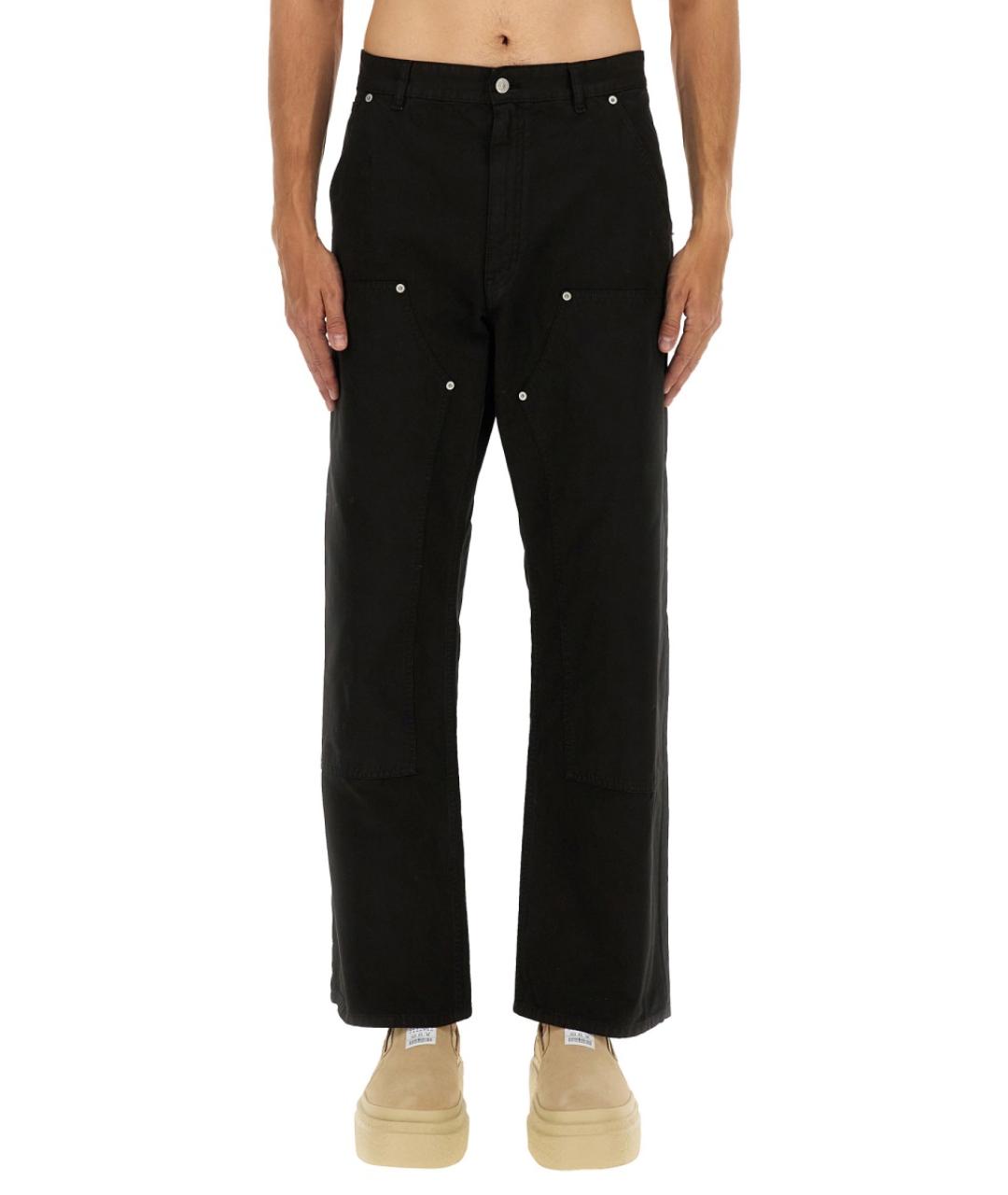 MM6 MAISON MARGIELA Черные хлопковые повседневные брюки, фото 2