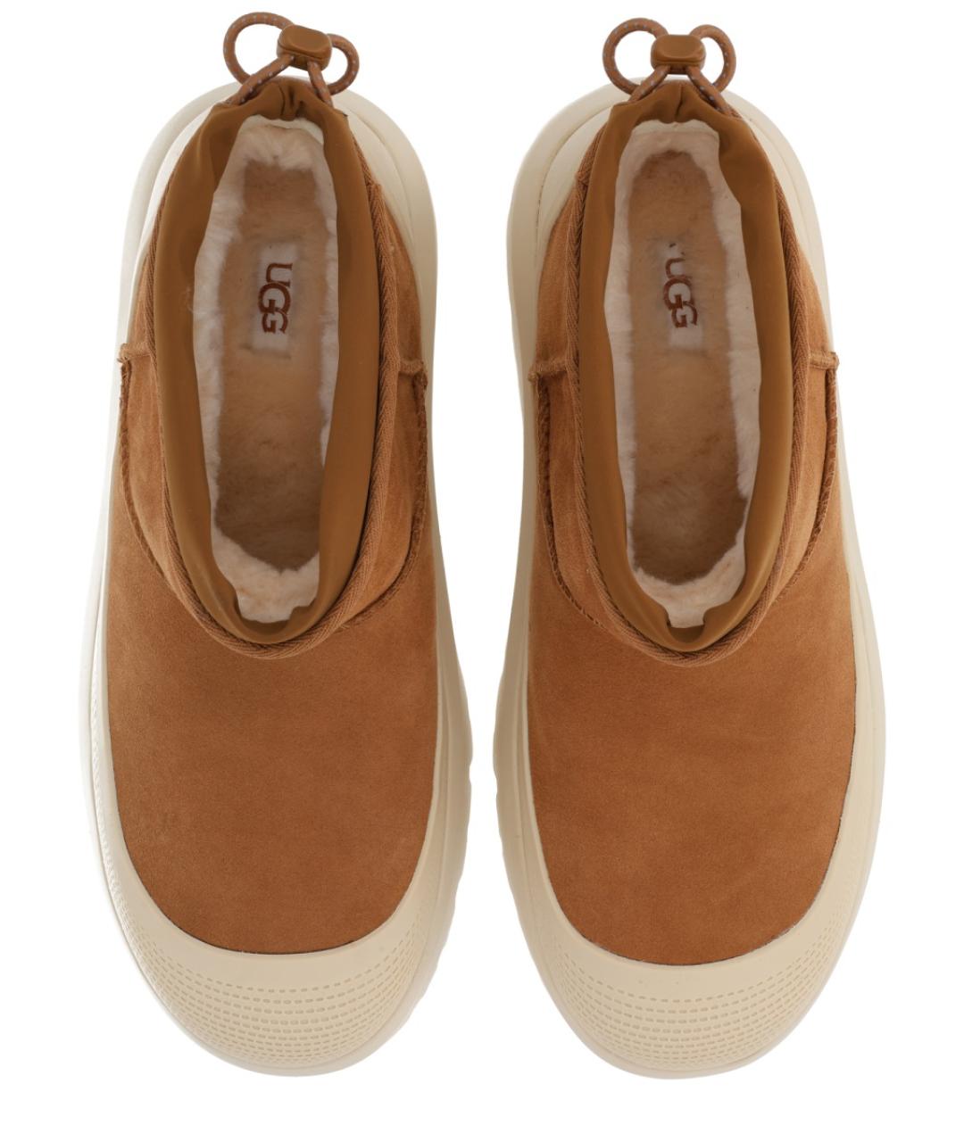 UGG AUSTRALIA Коричневые кожаные низкие ботинки, фото 5